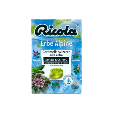 Льодяники швейцарські Ricola альпійські трави без цукру erbe alpine senza zucchero, 50 г