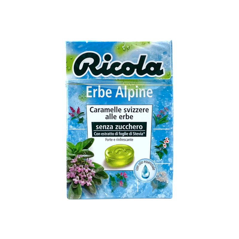 Льодяники швейцарські Ricola альпійські трави без цукру erbe alpine senza zucchero, 50 г