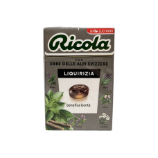 Льодяники швейцарські Ricola лакриця без цукру liquirizia senza zucchero, 50 г