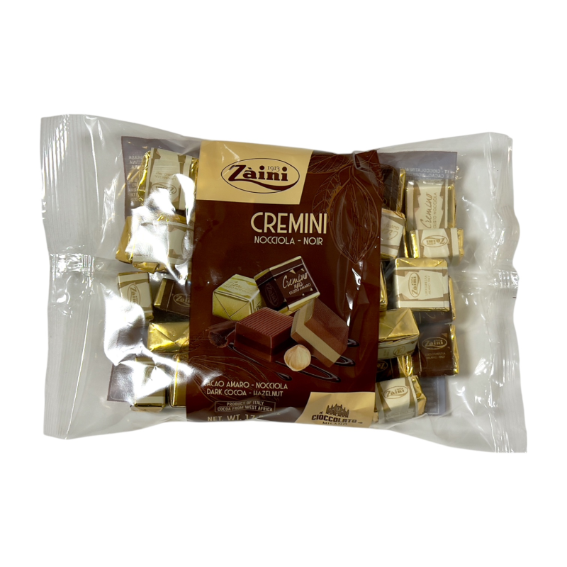 Цукерки праліне Zaini з горіховою начинкою cremini nocciola noir, 500 г Цукерки праліне Zaini з горіховою начинкою cremini nocciola noir, 500 г