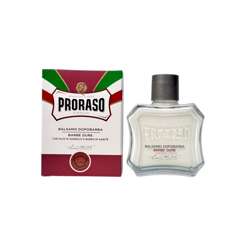 Бальзам після гоління Proraso з маслом сандалу та каріте для жорсткої щетини заспокійливий barbe dure con olio di sandalo karité, 100 мл