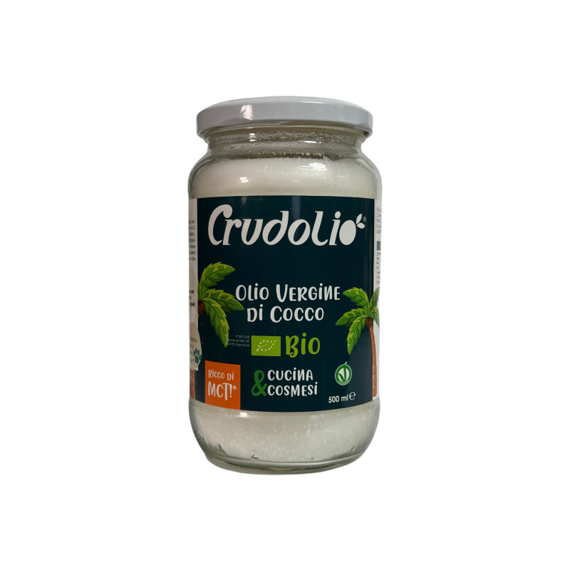 Олія кокосова Crudolio нерафінована органічна olio vergine di cocco bio, 500 мл