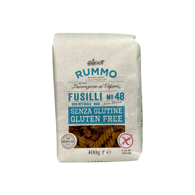 Макарони без глютену Rummo з коричневого рису та кукурудзи спіраль e fusilli No48, 400 г Макарони без глютену Rummo з коричневого рису та кукурудзи спіраль e fusilli No48, 400 г