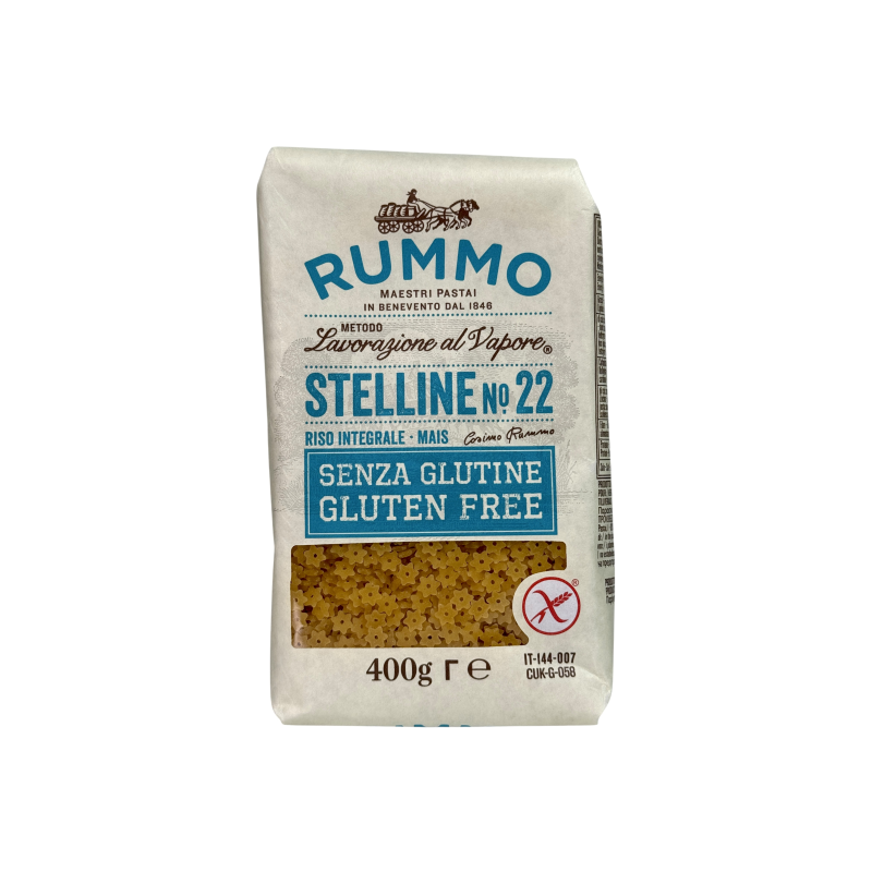 Макарони без глютену Rummo з коричневого рису та кукурудзи зірочки e stelline No22, 400 г