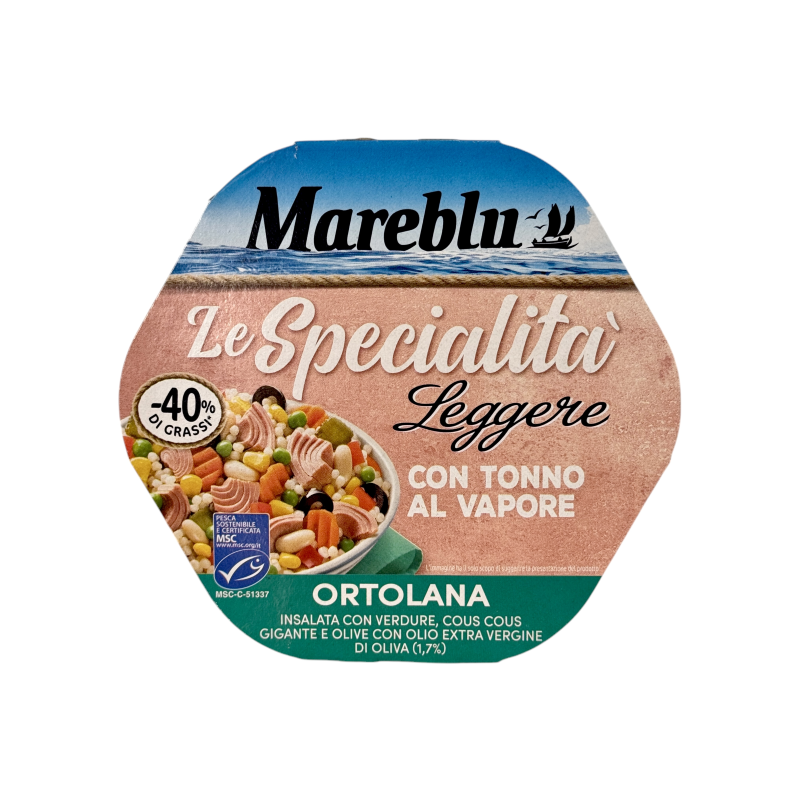 Салат з тунцем Mareblu ortolana leggera з овочами та кус-кусом, 220 г