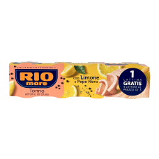 Тунець Rio Mare в оливковій олії з лимоном та чорним перцем tonno con Limone e pepe nero, 4x80 г