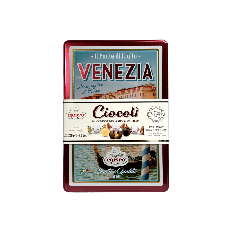 Цукерки Crispo шоколадні асорті у коробці venezia ciocoli guti assortiti, 200 г