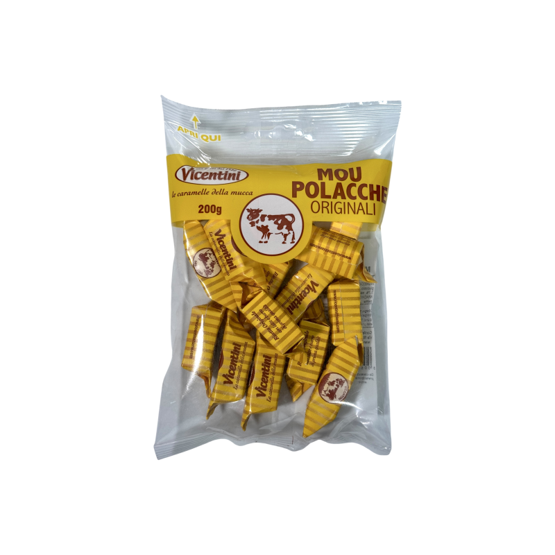 Конфеты Vicentini ирис молочная карамель с медом mou polacche originali, 200 г