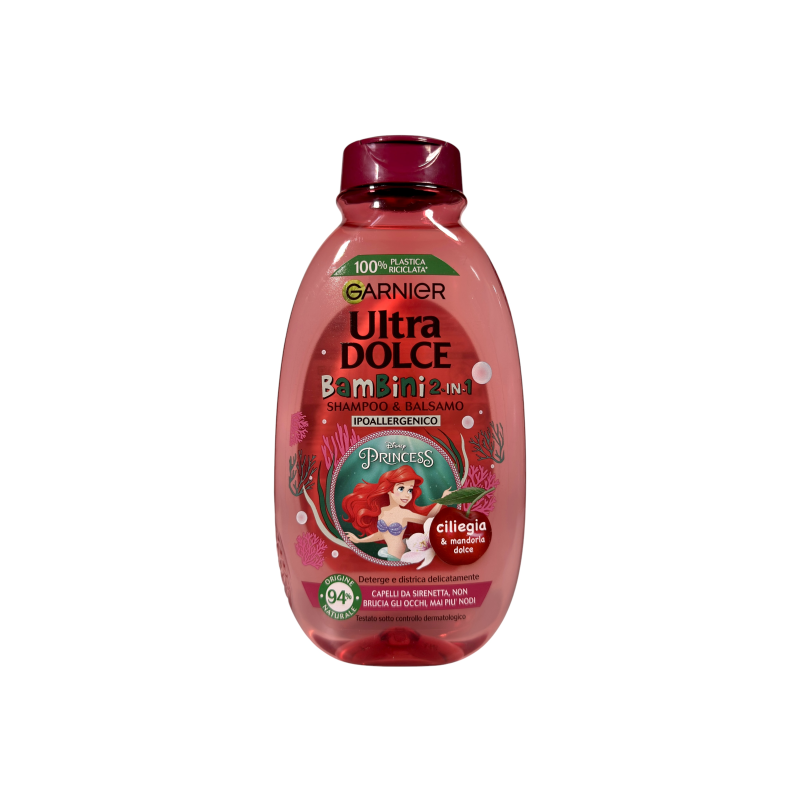 Шампунь-бальзам Garnier дитячий вишня і мигдаль bambini princess, 250 мл Шампунь-бальзам Garnier дитячий вишня і мигдаль bambini princess, 250 мл
