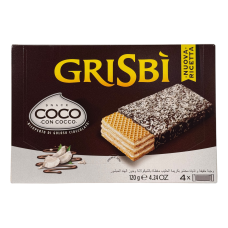 Вафлі Grisbi в шоколаді з кокосовим кремом coco, 4x30 г