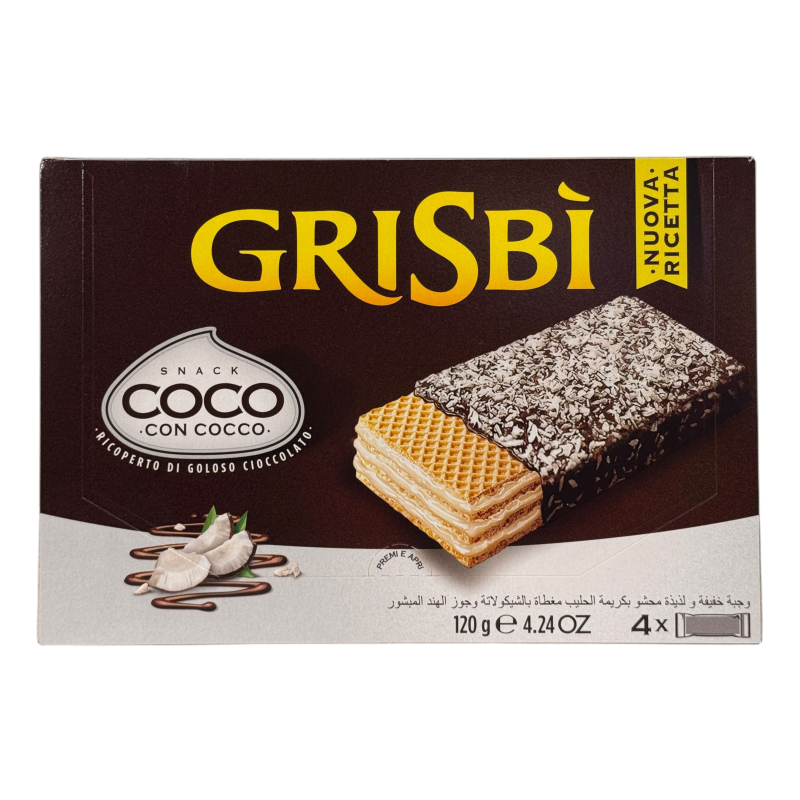 Вафлі Grisbi в шоколаді з кокосовим кремом coco, 4x30 г Вафлі Grisbi в шоколаді з кокосовим кремом coco, 4x30 г