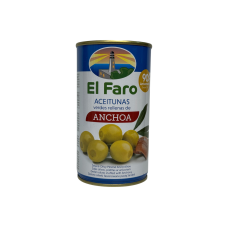 Оливки El Faro зелені фаршировані анчоусом anchoa, 350 г