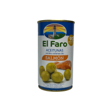 Оливки El Faro зелені фаршировані лососем salmón, 350 г