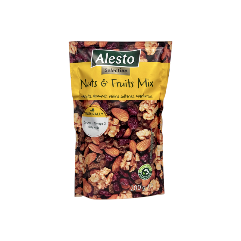 Горіхова суміш Alesto з сухофруктами nuts & fruits mix, 200 г