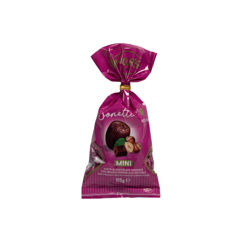Цукерки шоколадні Witor’s Sonetti mini з горіховою начинкою dark chocolate eggs with hazelnut filling, 115 г