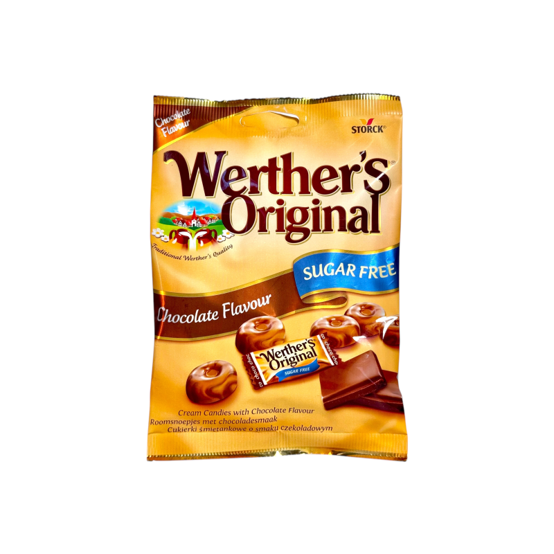 Цукерки карамельні Werther’s Original карамель-шоколад Chocolate Flavour льодяники sugar free, 60 г