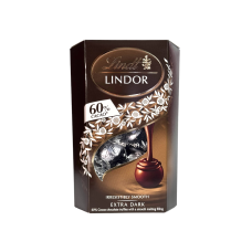 Цукерки праліне Lindt Lindor чорний шоколад 60% cacao extra dark, 200 г