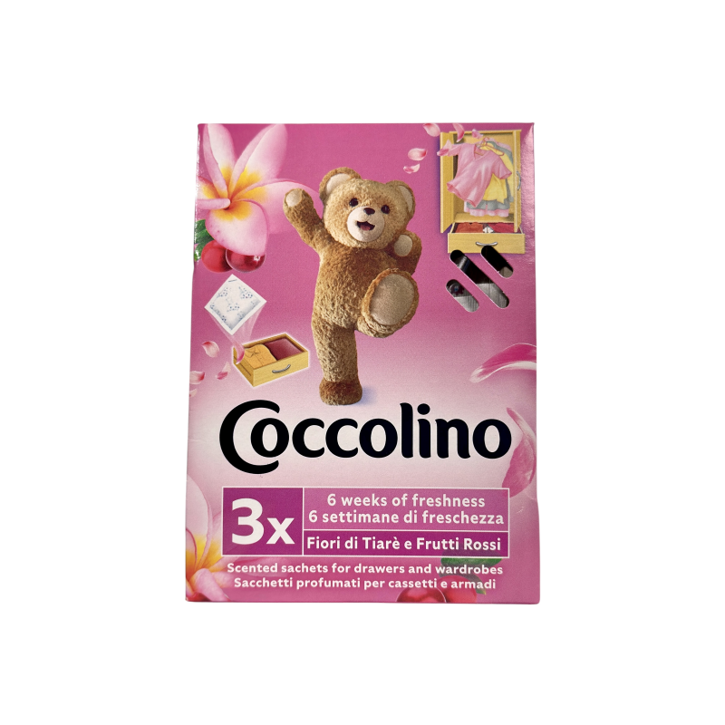 Ароматизатор для гардероба Coccolino квіти тіаре червоні фрукти con fiori di tiaré 3шт