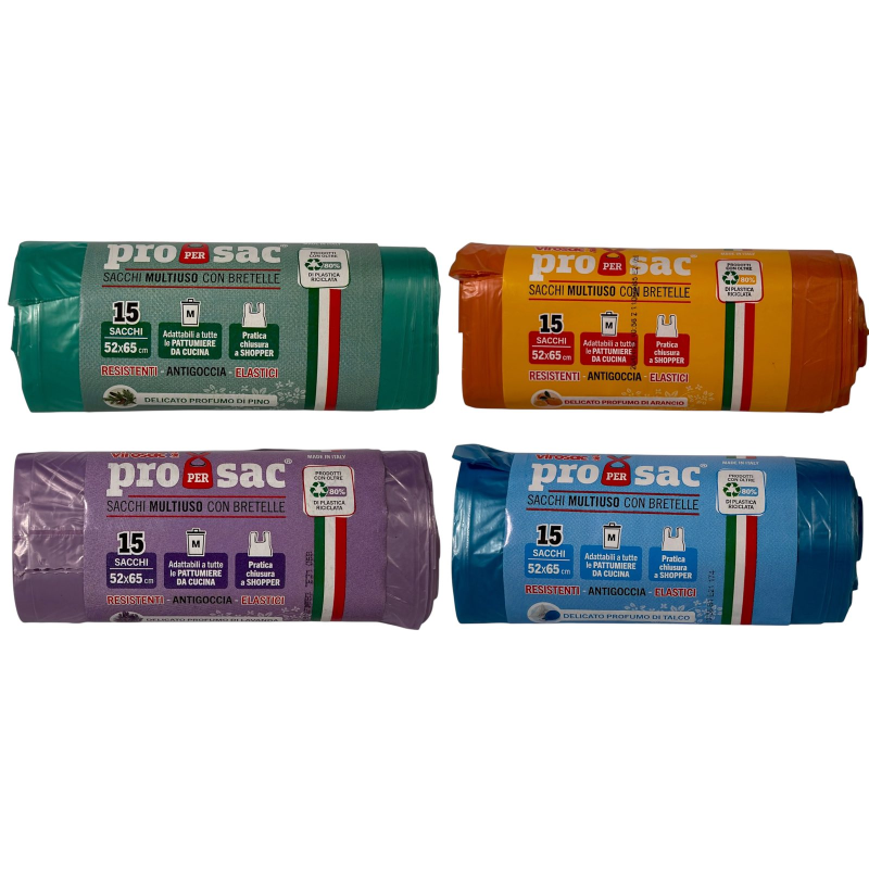 Пакети для сміття Virosac Propersac з ароматом лаванди parfumo di lavanda, 52×65 см, 15 шт