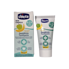 Зубна паста дитяча Chicco яблуко-банан dentifricio per bambini mela-banana 6-24 mesi, 50 мл