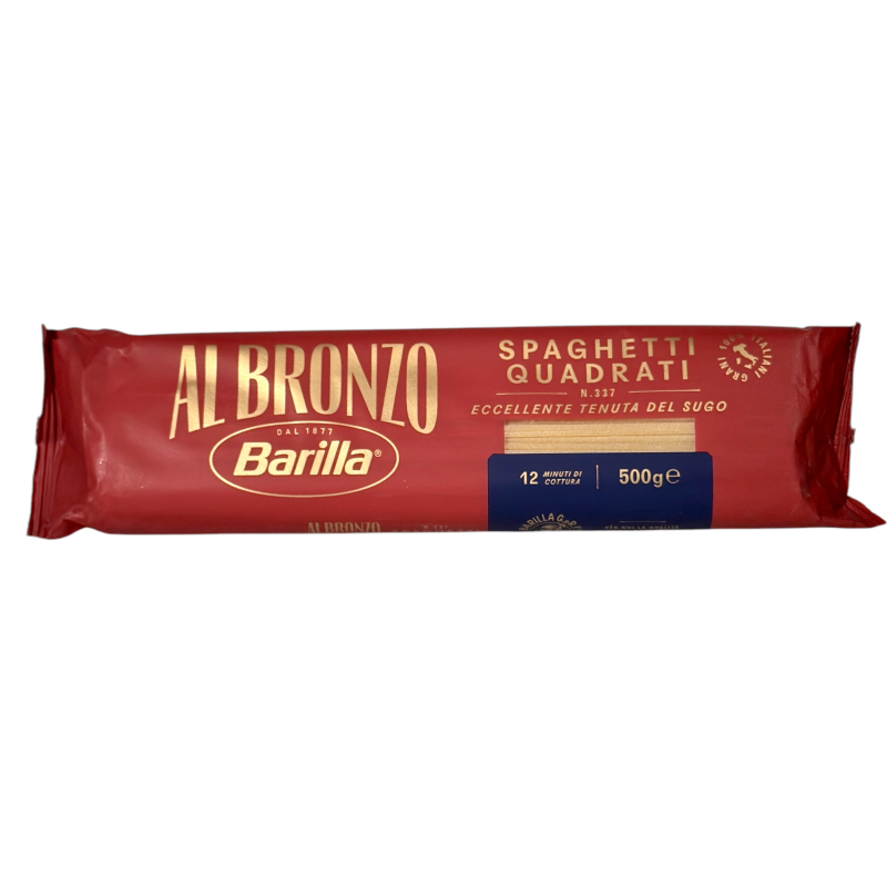 Макарони Barilla бронзового пресування квадратні спагеті pasta al bronzo spaghetti quadrati No337, 500 г