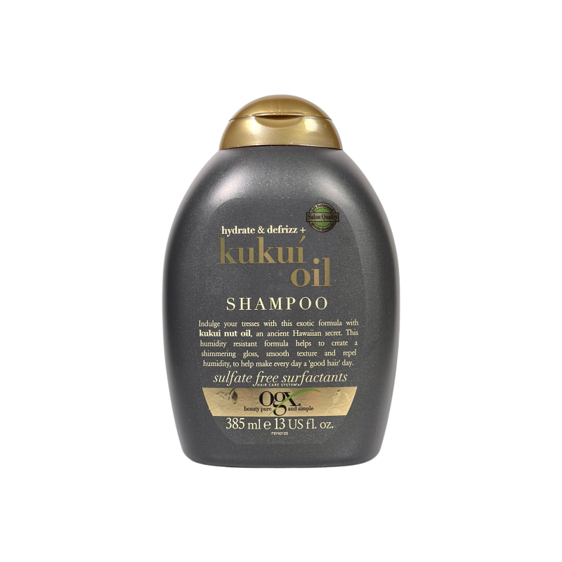 Шампунь OGX зволоження та антифриз з олією кукуй hydrate & defrizz + kukui oil, 385 мл