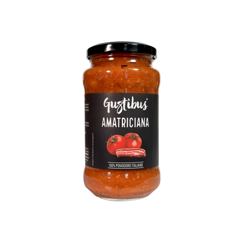 Соус для пасти Gustibus томатний з беконом sugo di pomodoro ciliegino all’amatriciana, 400 г