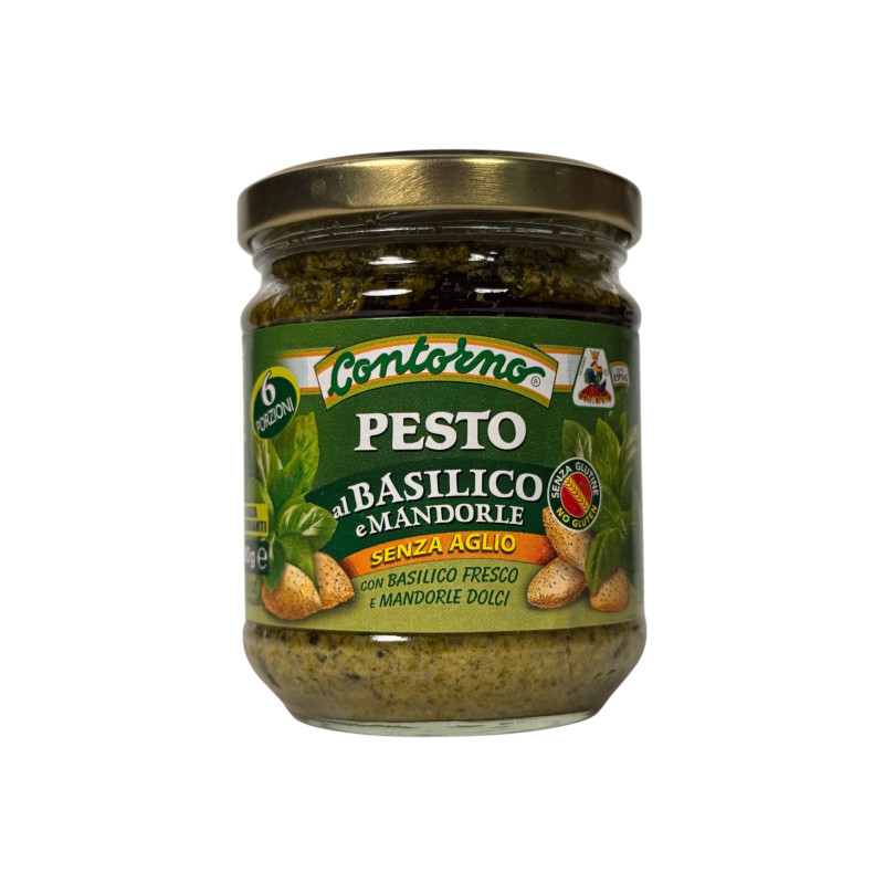 Соус для пасти Contorno песто з мигдалем без часнику pesto al basilico e mandorle senza aglio, 180 г