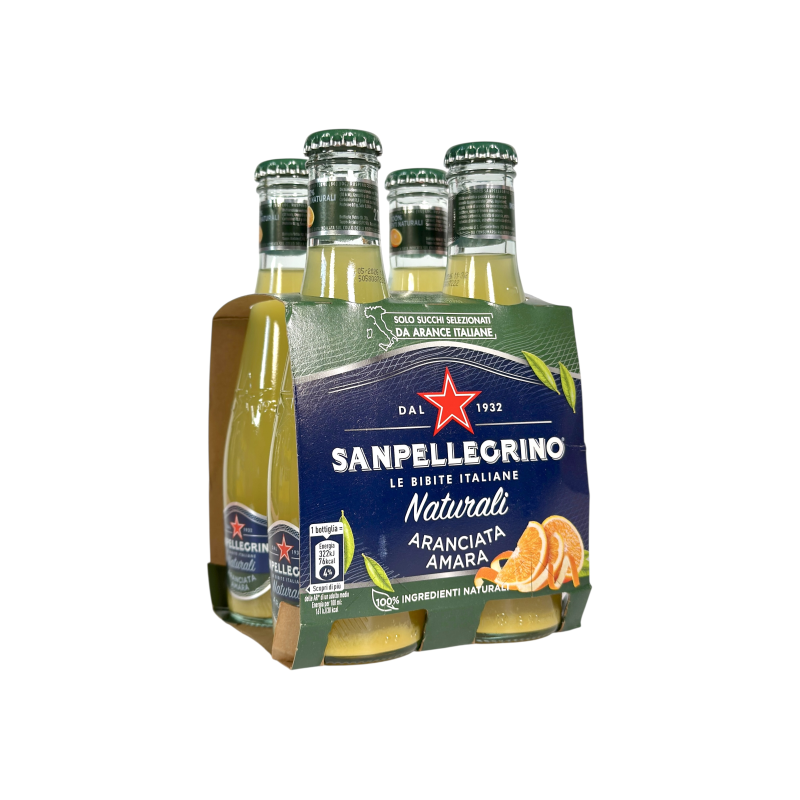 Напій газований натуральний Sanpellegrino апельсиновий гіркий naturali aranciata amara, 4x200 мл