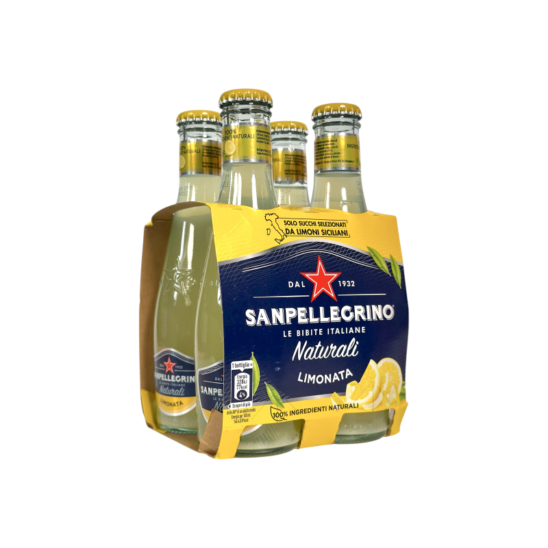 Напій газований натуральний Sanpellegrino лимонний naturali limonata, 4x200 мл