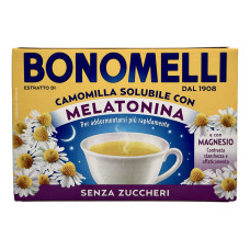 Чай з ромашки сублімований Bonomelli з мелатоніном без цукру le camomille solubile con melatonina senza zuccheri, 16 пакетиків, 72 г