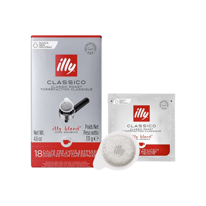 Кава мелена Illy збалансована в чалдах Classico, 131 г