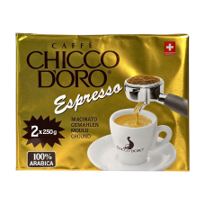 Кава мелена Chicco d’Oro Espresso 100% арабіка, легка кислинка, 2x250 г