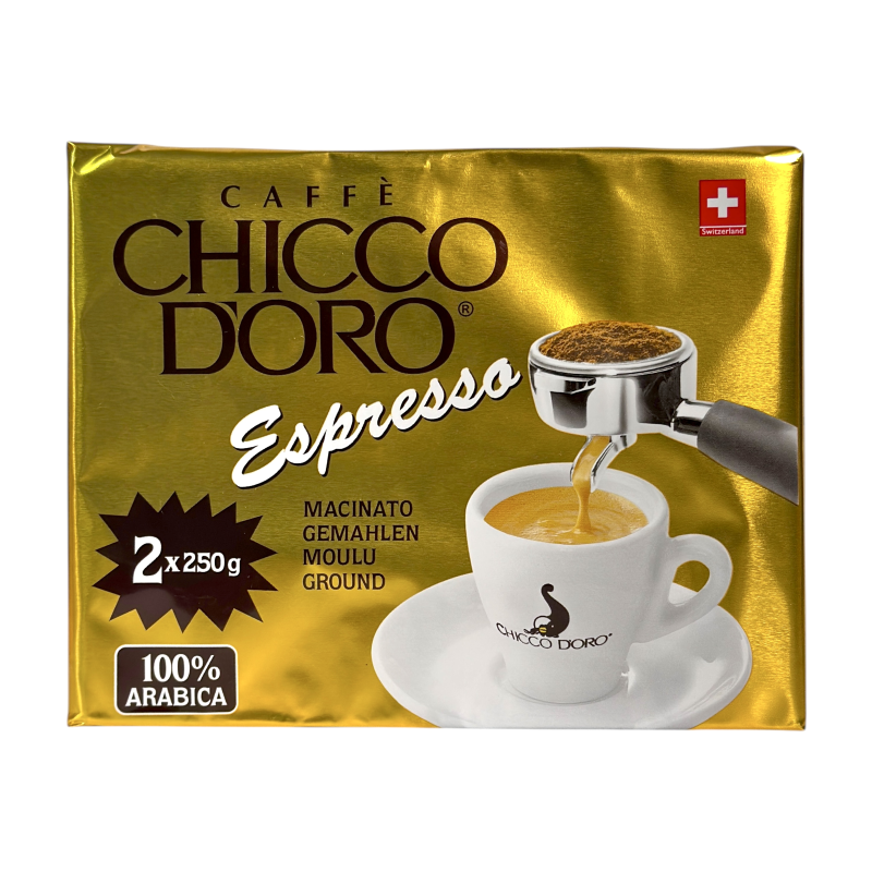 Кава мелена Chicco d’Oro Espresso 100% арабіка, легка кислинка, 2x250 г