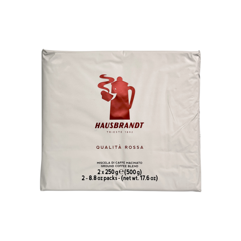 Кава мелена Hausbrandt Qualità Rossa міцна, з легкою гірчинкою, 2x250 г