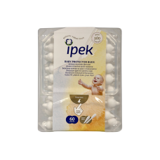 Ватні палички Ipek для немовлят 100% чиста бавовна, 60 шт