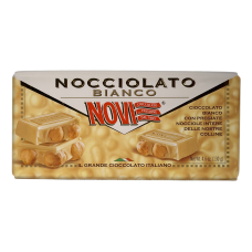 Шоколад білий Novi з фундуком e cioccolato bianco con nocciole intere, 130 г