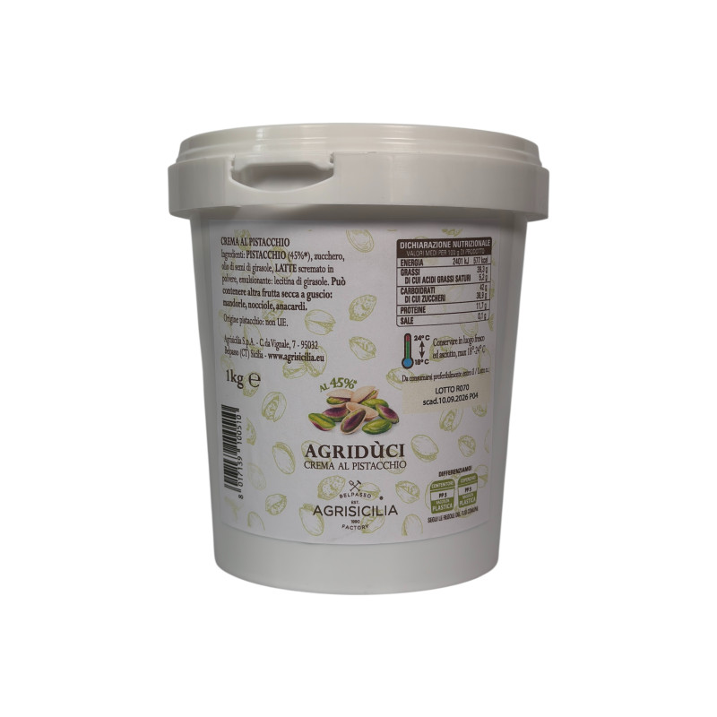 Крем фісташковий Agriduci 45% фісташки crema spalmabile al pistacchio, 1000 г