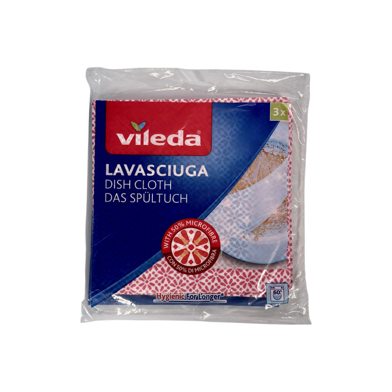 Набір універсальних серветок Vileda високоякісний з мікрофібри дла прибирання lavasciuga microfibre colors, 3 шт