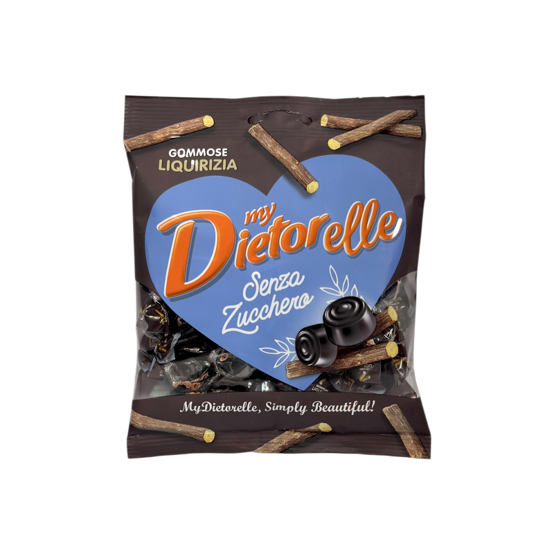 Цукерки желейні без цукру Dietor Elle лакриця, для діабетиків stevia gomose liquirizia, 70 г