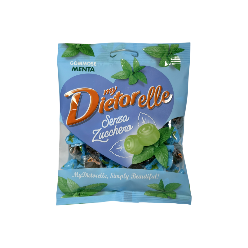 Цукерки желейні без цукру Dietor Elle м'ята, для діабетиків stevia gomose menta, 70 г