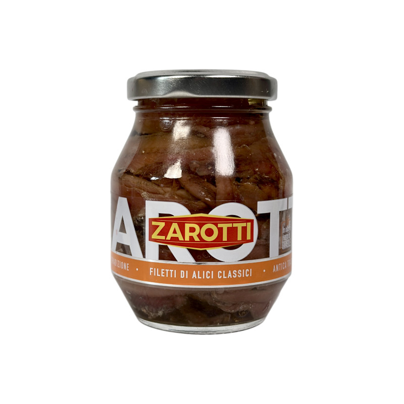 Філе анчоусів Zarotti класичне в олії filetti di alici classici, 140 г