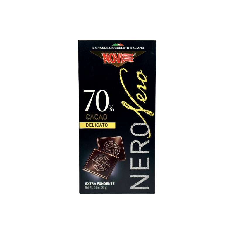 Шоколад чорний Novi делікатний 70% какао nero delicato 70% cacao, 75 г