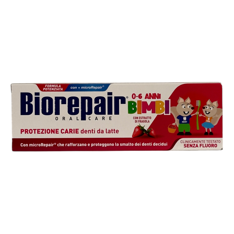 Зубна паста дитяча Biorepair полунична для дітей від 0 до 6 років kids fragola, 50 мл