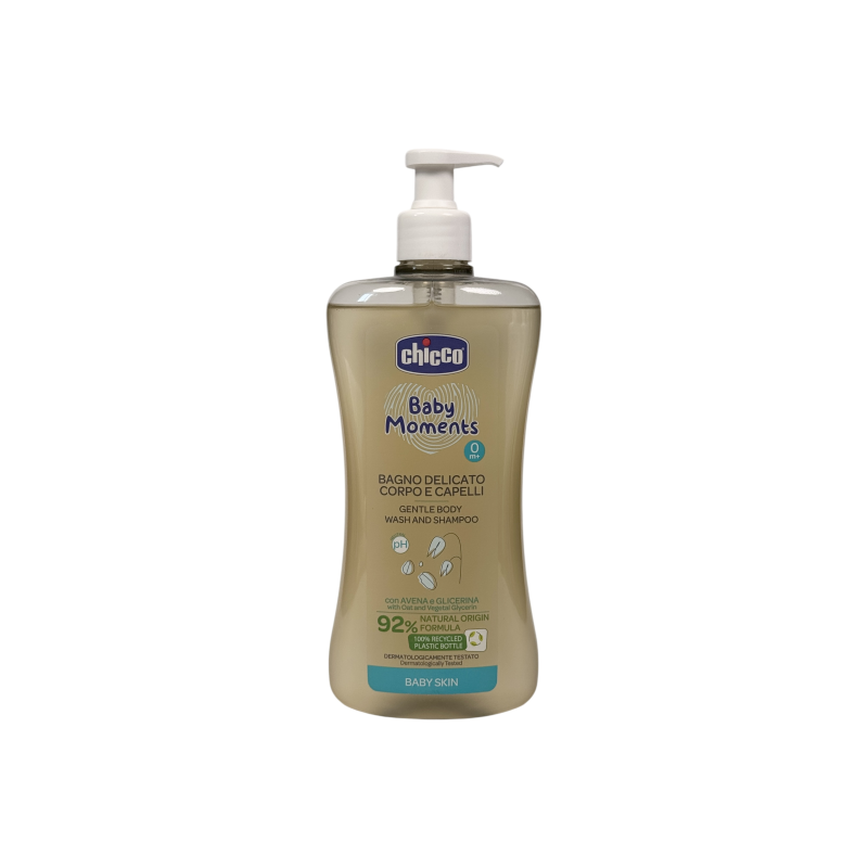 Гель-шампунь дитячий Chicco Baby Moments для тіла і волосся gentle body wash and shampoo, 500 мл