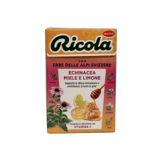 Льодяники швейцарські Ricola ехінацея мед та лимон без цукру echinacea miele e limone, 50 г