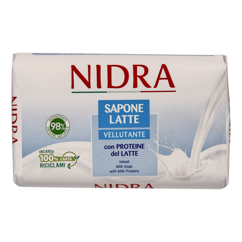 Мило тверде Nidra оксамитове з протеїнами молока sapone latte vellutante, 90 г
