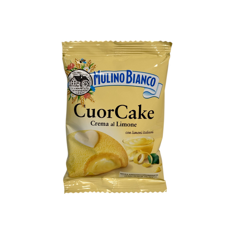 Бісквіт Mulino Bianco на парі з лимонним кремом cuor cake crema al limone, 35 г