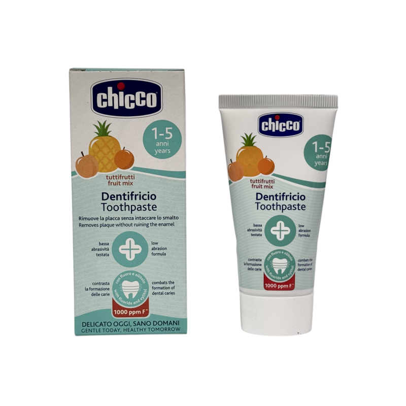 Зубна паста дитяча Chicco фруктовий мікс dentifricio per bambini tuttifrutti, 1-5 anni, 50 мл