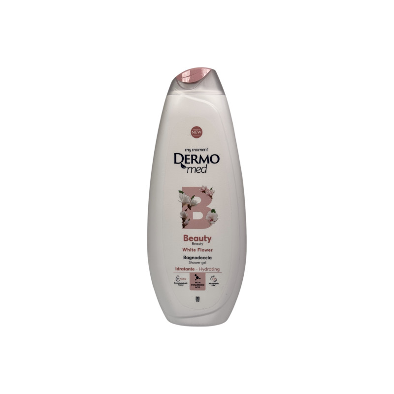 Гель для душу Dermomed краса білі квіти зволожуючий beauty white flower bagnodoccia idratante, 650 мл